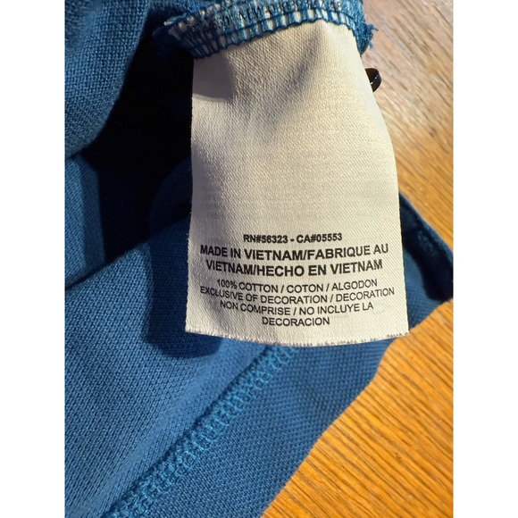 Nike Polo XXL Vintage 90s Blue Black Collar Tennis Shirt Big Logo 100% Cotton - Picture 5 of 8